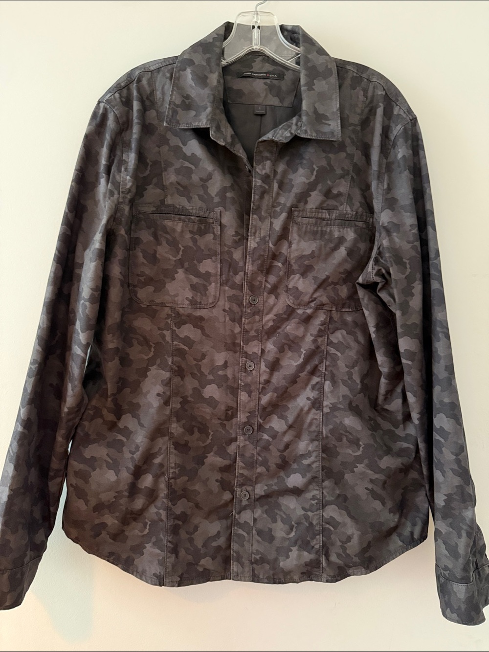 John Varvatos Men's Gray Camo Field Shirt/ Jacket